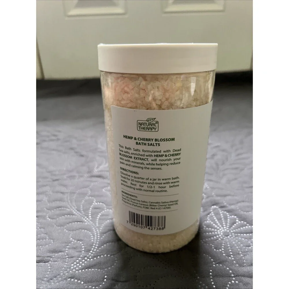 Natural Therapy Pure Hemp + Cherry Blossom Spa Soak Mineral Bath Salts (37oz)